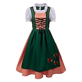 ieftine Dirndl-Oktoberfest Dirndl Trachtenkleader Oktoberfest / Bere bavareză bavareză Wiesn Stil tradițional Pajiști Pentru femei Pânză în stil tradițional Rochie Șorț