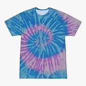 billige Retro grafikk-Disk Tie Dye T-skjorte Animé 3D Graphic Til Par Herre Dame Voksne Maskerade 3D-utskrift Fritid / hverdag