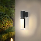 preiswerte Außenwandleuchten-LED-Sensor-Wandleuchte, Wandleuchte für den Außenbereich, Wandleuchten aus schwarzem Metall, Up-Down-Wandleuchten, Wandlaterne aus Aluminium, wasserdichte IP65-Scheinwerfer, Nachtlampen für Veranda, Terrasse, Garten, 85–265 V
