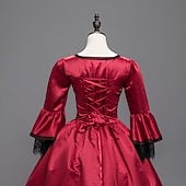 Χαμηλού Κόστους Φορέματα-Βίντατζ Ροκοκό Βικτοριανό Μάξι Φορέματα Κοστούμι πάρτι Χορός μεταμφιεσμένων Κανονικό Juliet Σταχτοπούτα Πριγκίπισσα Σαίξπηρ Δαντέλα Πριγκίπισσα Τετράγωνη Λαιμόκοψη Φανταχτερή Φόρεμα