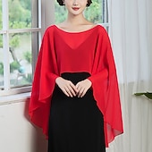 economico Scialle del Capo-Cappotto avvolgente donna vintage elegante senza maniche avvolge con colore puro per matrimonio vestito estivo per impressionare