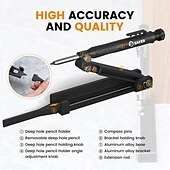 cheap Tool Accessories-Multi-Function Scribing Tool, Construction Pencil, Tiling Pave Woodworking Outlines Circles Profiling Contour Gauge With Woodworking Scribing Pen