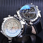cheap Mechanical Watches-JARAGAR Mechanical Watch for Men Aviator Series Military True Men Sport Automatic Watch Luxury Stainless Steel Mechanical Male Clock Hour Luminous Wristwatch Blue Glass