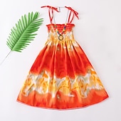 preiswerte Casual Kleider-kinderkleidung Mädchen Kleid Blumen Tier Karikatur Ärmellos Casual Aktiv Täglich Baumwolle Knielang Blumenkleid Sommerkleid Sommer Frühling 4 Jahre + 8601 Regenbogenstange 8602 orange 8602 lila