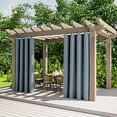 billiga Vattentäta gardiner-2 paneler utomhusgardiner vattentäta för inomhusbröllop uteplats tjock avskildhet grommet gardiner för bröllop sovrum, vardagsrum, veranda, pergola, cabana