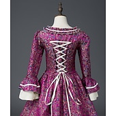 baratos Vestidos-Vintage Rococó Renascentista Maxi Vestidos Julieta Cinderela Flor Princesa Decote Quadrado Normal Todos Real Dia Das Bruxas Carnaval Baile de Máscaras Espetáculo Festa dia das Bruxas Adulto Todas as