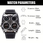 preiswerte Quarz-Uhren-Oulm Herren Quarz Uhr Minimalistisch Retro Vintage Sport Mode Kompass Wasserdicht Thermometer Dekoration Lederuhr