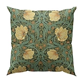 billige blomster- og plantestil-4.0 stk Polyester Putecover, Trykt mønster Enkel Fritid Kvadrat Tradisjonell Klassisk