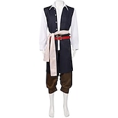 olcso Férfi jelmezek-Pirates of the Caribbean Karib-tenger kalózai Szerepjáték Jelmezek Felszerelések Jelmez Szerepjáték Cosplay jelmez Filmsztár jelmez for Férfi Felnőttek Álarcos mulatság