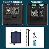 abordables Lumières de cordes solaires-Guirlande lumineuse solaire d&#039;extérieur étanche pour réception de mariage, camping, 5 m, 10 m, 20 m, à intensité variable, alimentée par USB/solaire pour tente, décoration de patio