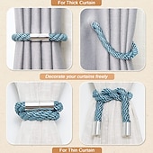 olcso Függönykiegészítők-mágneses függöny megkötős ablak, gyöngy gyöngyös függönytartók, csatos klip otthoni hálószobához irodai dekoratív függöny