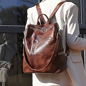 economico Zaini alla moda-zaino multifunzione in pelle da donna - borsa per il ritorno a scuola antifurto di grande capacità in marrone e nero
