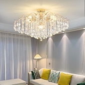 Недорогие Люстры-спутники-светодиодные люстры, современная роскошь, 42/50/60/80 см, 6/6/12/14-светлый золотой кристалл для домашнего интерьера, кухни, спальни, железное искусство, лампа на ветке дерева, креативная лампа, свет теплого белого цвета, 110-240 В