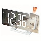 abordables Décorations et veilleuses-nouvelle horloge de projection led multifonctionnel réveil numérique horloge électronique photosensible automatique avec usb plug-in transfrontalier