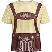 economico Abbigliamento Grafico-T-shirt Lederhosen 3D Bavarese Stile da Strada Corte Grafico per Per uomo Adulti Stampa 3D  per Birra Oktoberfest Feste Casual Quotidiano