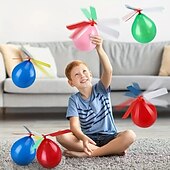 billige Originale leker-ballonghelikoptre ballonger som flyr med fløyte barn flyvende leker bursdagsfest leker strømpe stuffer returgaver til gutter jenter baby shower fester utendørs fest leker kreativ liten gave bursdag