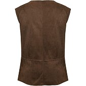 economico Cime-Retrò Vintage Punk &amp; Gotico Medievale Costume Cosplay Gilet Gilet in camoscio Vampiro Pirata Cavaliere Coulisse Costume Per uomo Per donna Unisex Celtico Costumi da pirata Fantasia Halloween