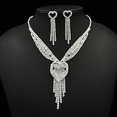 voordelige Sieradensets-Bruidssieradensets 1 set Legering 1 Ketting Oorbellen Dames Modieus Gepersonaliseerde Luxe Kwastje Hart Sieraden set Voor Bruiloft Feest / Avond Lahja
