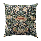 billige blomster- og plantestil-4.0 stk Polyester Putecover, Trykt mønster Enkel Fritid Kvadrat Tradisjonell Klassisk