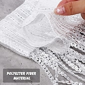 economico Tende macrame e stringa-Tende A Stringhe Sparkle Tenda Della Porta Fly Tenda Bastone Della Tenda, Tende Pannello Divisorio Porta Finestra Zanzariera Per La Decorazione Della Parete Della Porta E Della Finestra,100*200cm