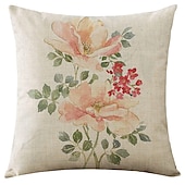 baratos estilo floral e plantas-4.0 pçs Poliéster Cobertura de Almofada, Imprimir Art Deco Vintage Lazer Quadrada Tradicional Clássico