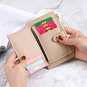 abordables Portefeuilles-Femmes Portefeuille Porte-Cartes de Crédit faux cuir Quotidien Fête Fermeture éclair Grande capacité Imperméable Léger Couleur Unie Noir Rose Claire Rouge clair