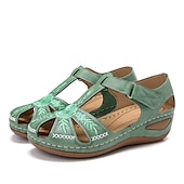 cheap Comfort Sandals-Women&#039;s Casual Comfort Sandals – Vintage Arch Support Velcro Walking Sandals with Hollow Design for Summer &amp; Outdoor Wear