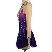 abordables Vestidos de Patinaje Artístico-Vestido de patinaje artístico Mujer Chica Patinaje Sobre Hielo Vestidos Borgoña Azul Real Púrpula Claro Dedo Pulgar Espalda Abierta Licra Alta elasticidad Entrenamiento Competición Ropa de Patinaje