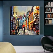 preiswerte Landschaftsgemälde-Handgefertigtes, handgemaltes Ölgemälde, Wandgemälde „Regentage“, originaler Regen, urbane Kunst, Regenschirmkunst, Ölgemälde, abstraktes Kunstwerk, Dekor, gerollte Leinwand, kein Rahmen, ungedehnt