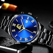 cheap Quartz Watches-Fashion Mens Watches Luxury Calendar Date Quartz Clock Big Dial Men Business Stainless Steel Mesh Belt Watch Relojes Masculino