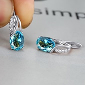 levne Náušnice-Dámské Zirkon Náušnice Klasika Drahocenný stylové Jednoduchý Náušnice Šperky Platinové barevné / Platinová olivově zelená / Platinová bílá Pro Svatební Párty 1 pár