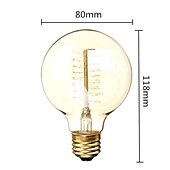 voordelige Gloeilamp-3 stks 2 stks 1 stks retro edison lamp e27 220 v 40 w gloeilamp g80 filament vintage ampul gloeilamp spiraal lamp home decor