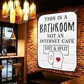 economico segno di latta in metallo-1pc sarcastico metallo targa in metallo decorazione del bagno decorazione della parete segni questo è il bagno non è un internet 20x30cm/8&#039;&#039;x12&#039;&#039;