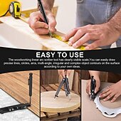 cheap Tool Accessories-Multi-Function Scribing Tool, Construction Pencil, Tiling Pave Woodworking Outlines Circles Profiling Contour Gauge With Woodworking Scribing Pen