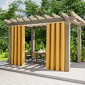 billiga Vattentäta gardiner-2 paneler utomhusgardiner vattentäta för inomhusbröllop uteplats tjock avskildhet grommet gardiner för bröllop sovrum, vardagsrum, veranda, pergola, cabana