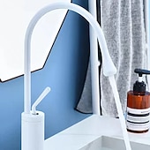 お買い得  浴室・洗面台用水栓金具-バスルームのシンクの蛇口 - 回転可 / クラシック / センターセットタイプ 電気メッキ / 塗装仕上げ デッキマウント シングルハンドルつの穴Bath Taps