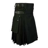 preiswerte Unterteile-Streetwear Stilvoll Klassicher Stil Rock Schottische Nutzkilts Ren Faire Niete Plissiert Einfarbig Herren Keltisch Karneval Party Halloween Rock Ganzjahresmode