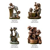 Недорогие садовые скульптуры и статуи-садовая статуя фонтана флуоресцентный свет ночью детская прихоть античная бронзовая скульптура фонтана ландшафтный дизайн украшение для сада газон патио балкон художественный декор