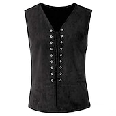 economico Cime-Retrò Vintage Punk &amp; Gotico Medievale Costume Cosplay Gilet Gilet in camoscio Vampiro Pirata Cavaliere Coulisse Costume Per uomo Per donna Unisex Celtico Costumi da pirata Fantasia Halloween