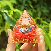 cheap Outdoor Decoration-Orgone Pyramid For Positive Energy And Amethyst Crystal Ball, With Protection From Crystals Energy Generator For Stress Reduce Healing Meditation And Wealth Attraction For Home Decoration