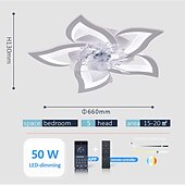 cheap Ceiling Fan Lights-LED Ceiling Fans Dimmable with Remote Contral Flower Design 25.7&quot; 5-Heads Flush Mount Ceiling Lamp Acrylic Lampshade Chandelier Bedroom Living Room