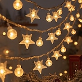abordables Lumières de cordes solaires-Guirlande lumineuse solaire d&#039;extérieur étanche pour réception de mariage, camping, 5 m, 10 m, 20 m, à intensité variable, alimentée par USB/solaire pour tente, décoration de patio
