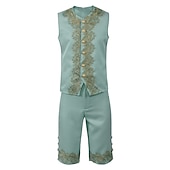 Недорогие Наряды-Ретро Средневековый Эпоха возрождения Пальто Брюки Инвентарь Принц барин Вышивка Вышивка Маскарадный костюм Муж. Королевский Карнавал Маскарад Для вечеринок Венецианский карнавал Взрослые