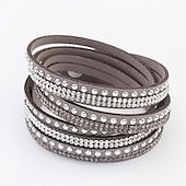 billige Armbånd og armringer-Dame Vintage Armbånd Vevet Armband Retro Mote Veving Mote Enkel Elegant Ferie Lær Armbånd Smykker Svart / Hvit / Rosa Til Fest &amp; Aften Gave Ferie Bursdag Festival