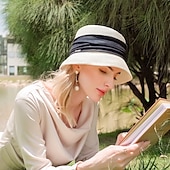 economico Cappelli per feste-cappelli cappello a secchiello in fibra di poliestere cappello di paglia cappello da sole vacanza casual semplice protezione solare con copricapo copricapo