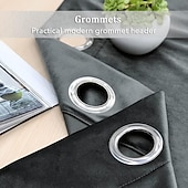 preiswerte Blackout -Vorhang-Verdunkelungsvorhang, Samt, Bauernhaus-Optik, Ösen, IKEA-Serie, Vorhangpaneele für Wohnzimmer, Schlafzimmer, Tür, Küche, Fensterbehandlungen, wärmeisoliert, Raumverdunkelung