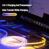 billiga Mobiltelefon kablar-snabbladdning rgb kabel 100w andningsljus 66w typ c usb c datakabel för iphone samsung android micro 30w snabbladdningskabel