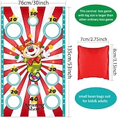abordables Décoration extérieure-bannière de jeu de lancer de clown de carnaval avec sac de haricots pour enfants et adultes dans les activités de fête de carnaval fourniture de décoration de fête de carnaval
