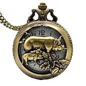 ieftine Ceasuri de Buzunar-nou sosire ceas de buzunar cuarț capac deschis stil mixt lup sălbatic relief capac transparent pandantiv unisex femei ceas bărbați