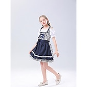 ieftine Dirndl-Halloween Oktoberfest Rochii Dirndl Trachtenkleader bavareză Servitoare Germană Munchen Rochie de costum tradițional Pajiști Pentru femei Fete Pânză în stil tradițional Bluză Rochie Șorț
